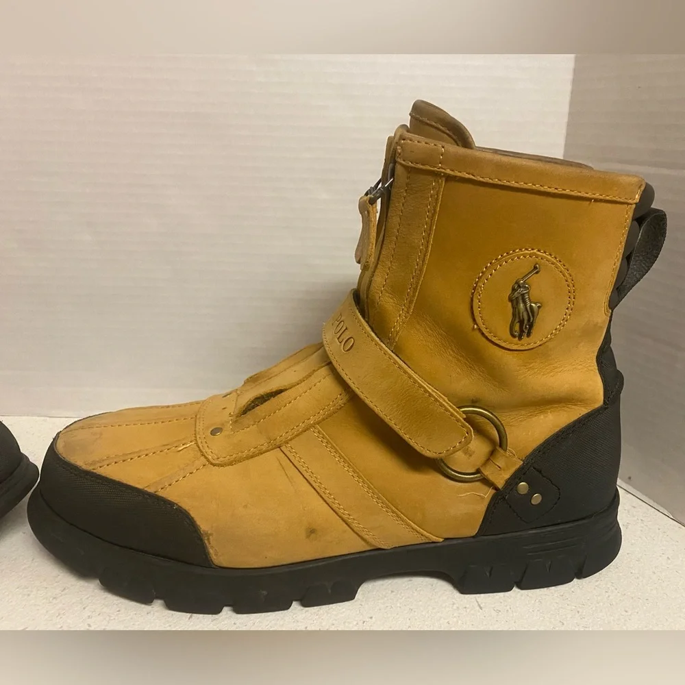 Polo by Ralph Lauren Men’s Tan Conquest Zip Up Boot 13D
